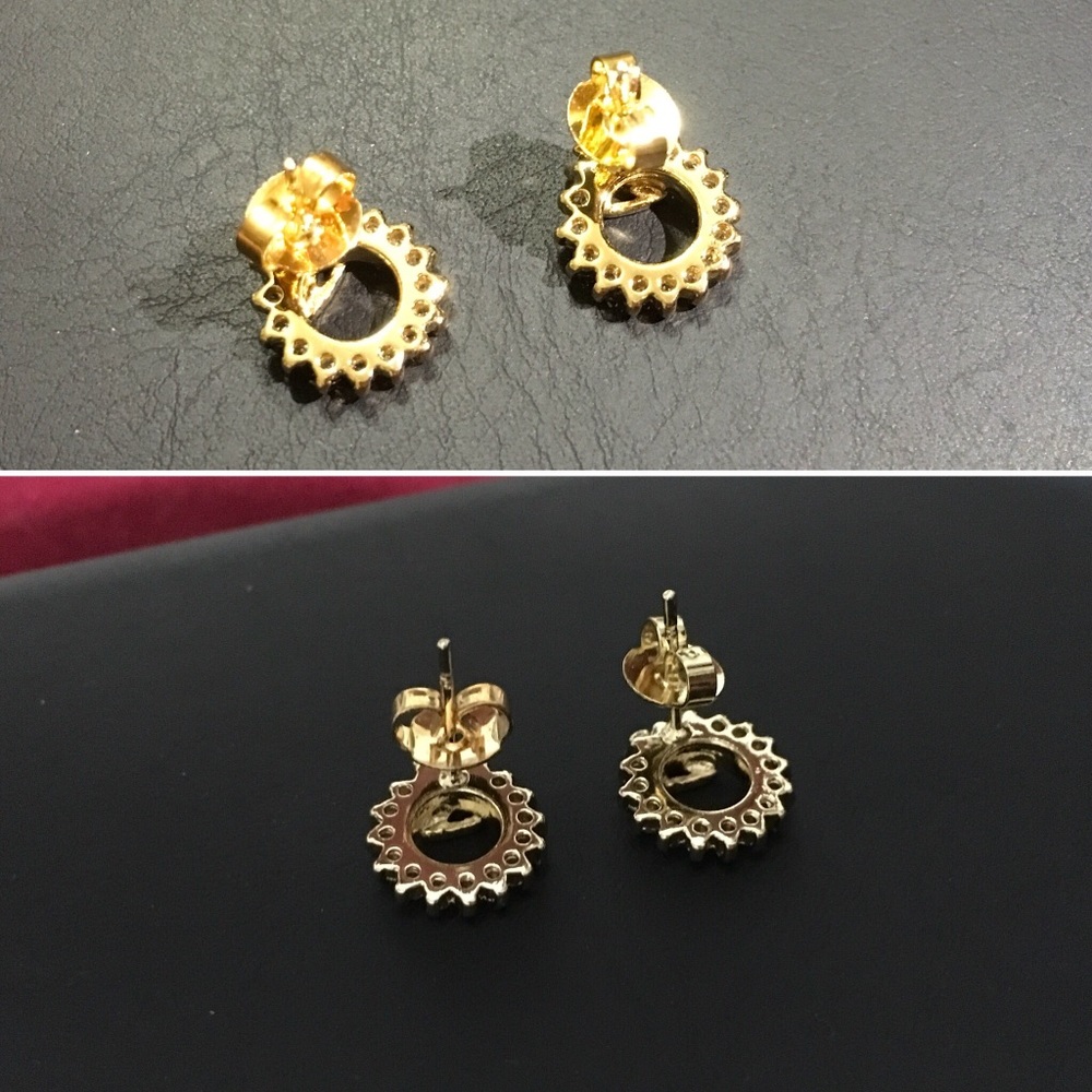 Swan fashion earrings-white stone ring cutest - Picture 3 of 8